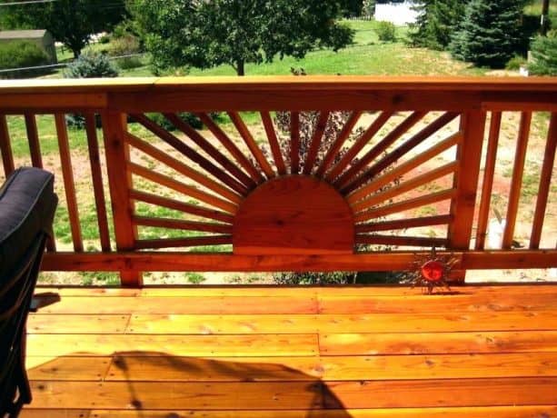 sunburst design for front porch railing