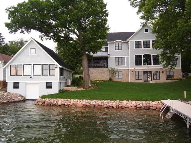 every craftsman exterior loves a rip rap retaining wall