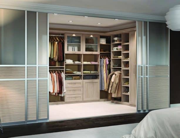 triple overlapped sliding walk-in closet door