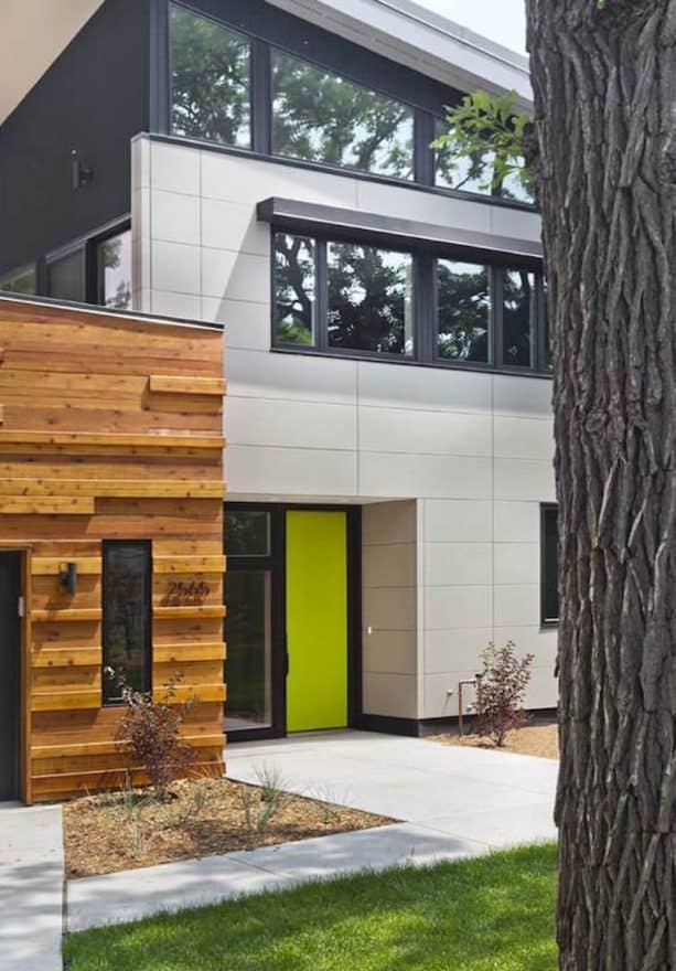 a dark lime green front door exudes an aura of great positiveness