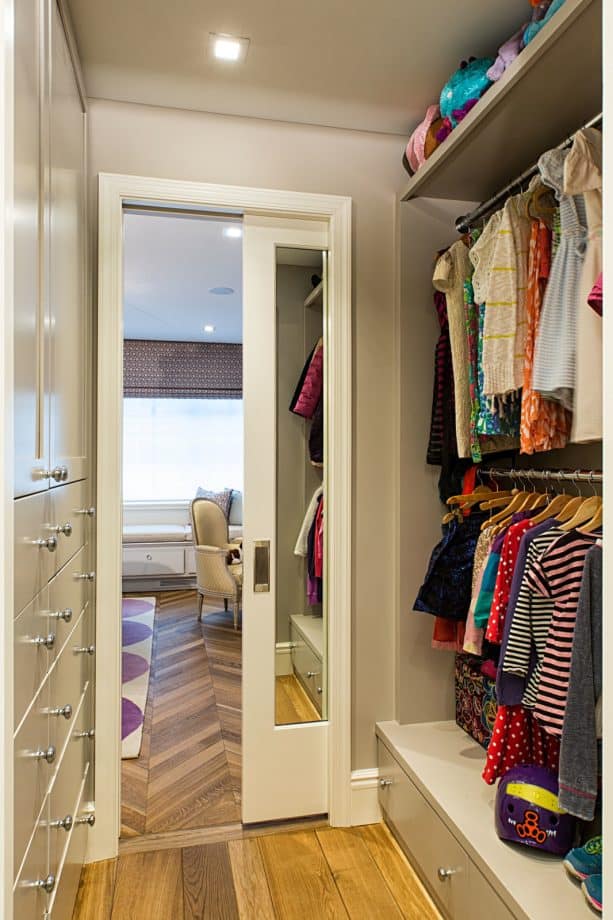 mirrored pocket walk-in closet door