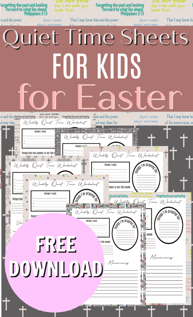 Set of Easter Quiet Time Worksheets for Kids layout