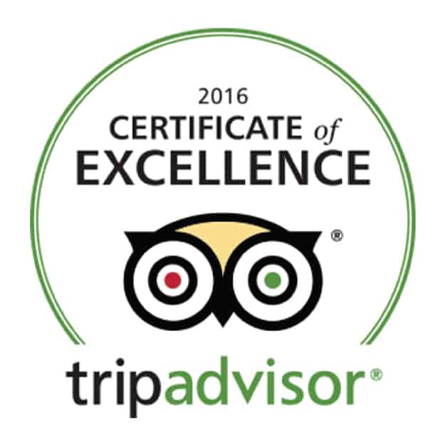 2016 Certificate of Excellence, TripAdvisor. Sandlapper awards