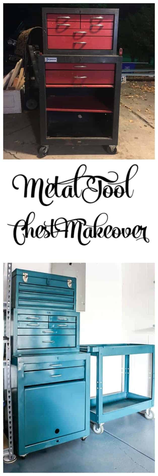 metal tool chest tool box makeover garage makeover