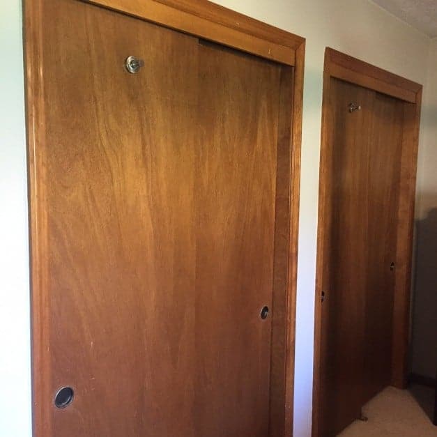 a great way to makeover closet doors when you don't want to use paint