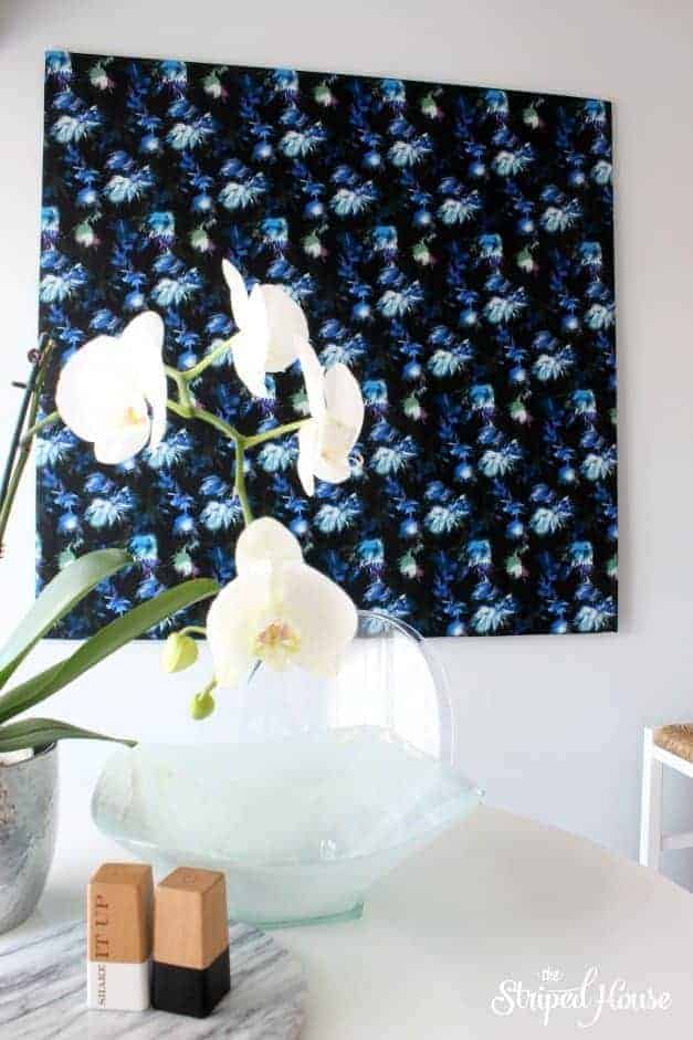 fabric art tutorial diy kitchen black and white the striped house