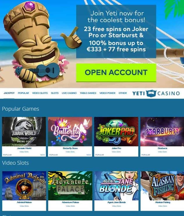 Yeti Gratis Spins Bonus 