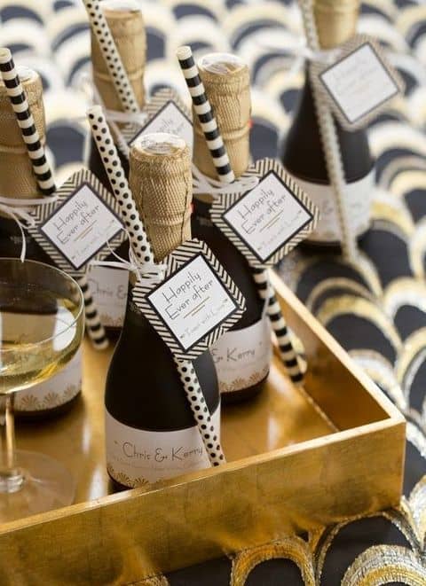 vintage wedding champagne favours