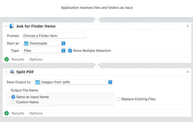 How to Split a PDF into Separate Pages Offline on Mac 2 Automator on Mac has excellent support for Spliting a PDF into Separate Pages either as pdfs or images, that too without any internet connection.