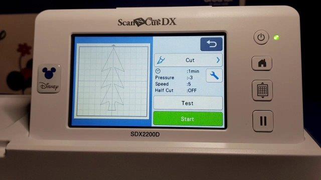 Select Test cut on your DX to check depth of cutting blade.