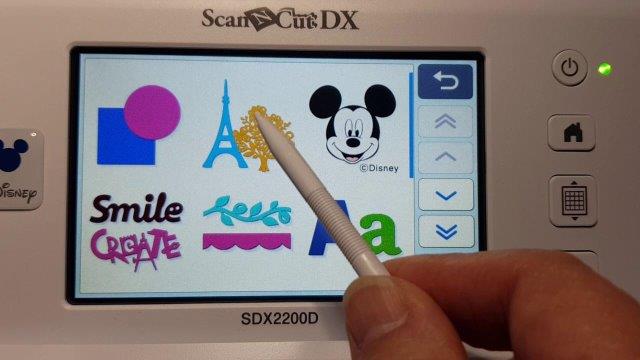Select the picture icon to choose a design to cut out on your Scan N Cut for the tutorial "how to cut multiple colors on one mat - Scan N Cut DX"