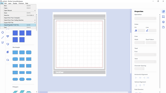 Export file to your Scan N Cut machine and it will convert your CWPRJ file into a readable format for your cutting machine.