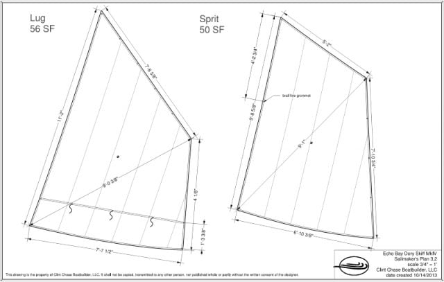 Echo Bay Dory Skiff Lug and sprit