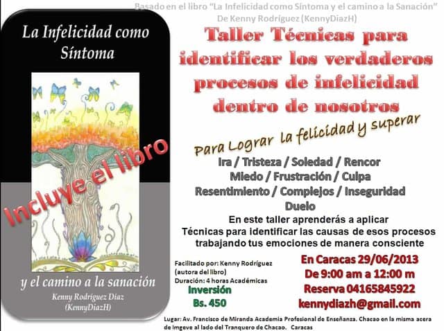 Taller Técnicas para identificar los verdaderos procesos de infelicidad dentro de nosotros