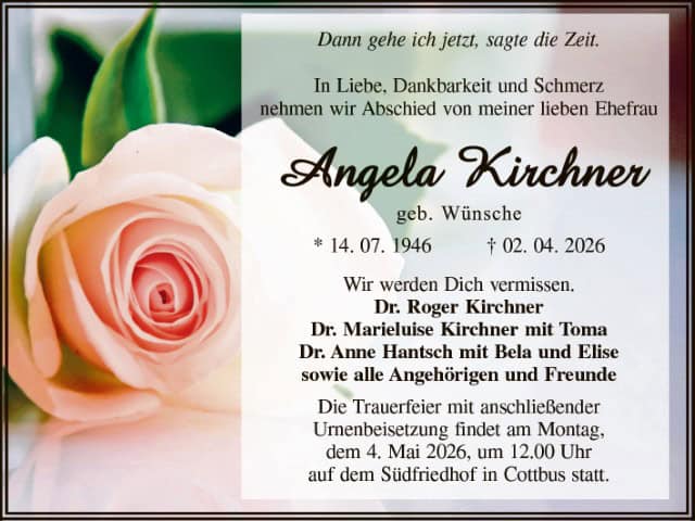 Angela Kirchner, geb. Wünsche