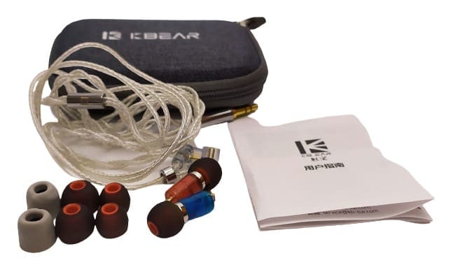 Image shows the included contents of the KBEAR Neon.