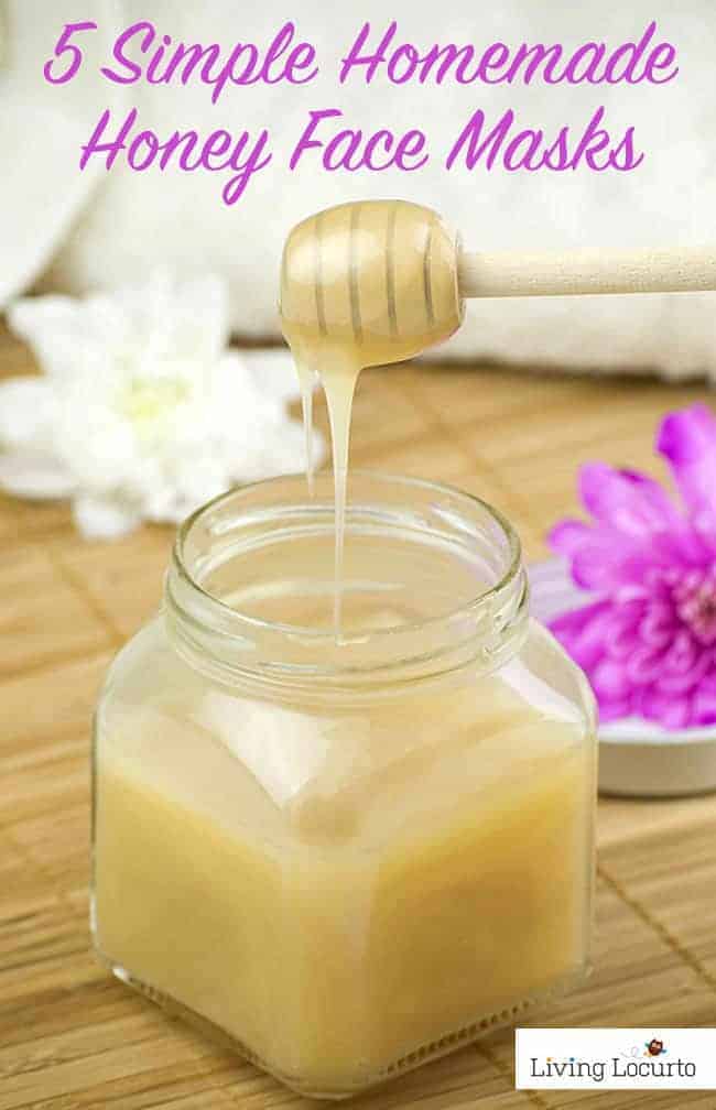 5 Simple DIY Honey Face Masks. Look younger and get rid of blemishes with these easy homemade skin care recipes at LivingLocurto.com