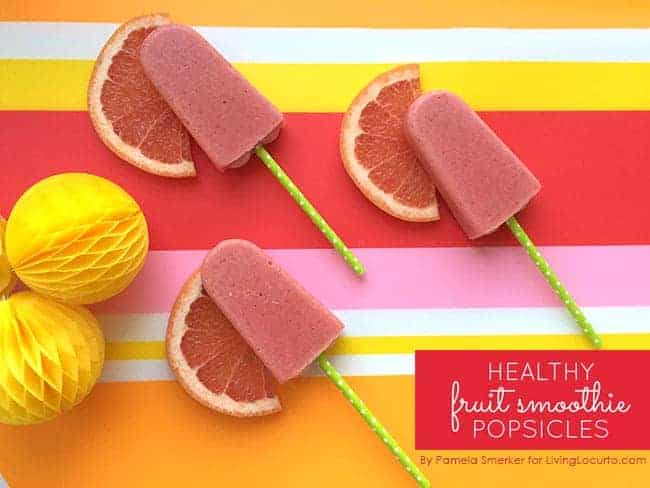 Healthy Fruit Smoothie Popsicles Recipe. These frozen treats are not only good for you, but tasty too! LivingLocurto.com