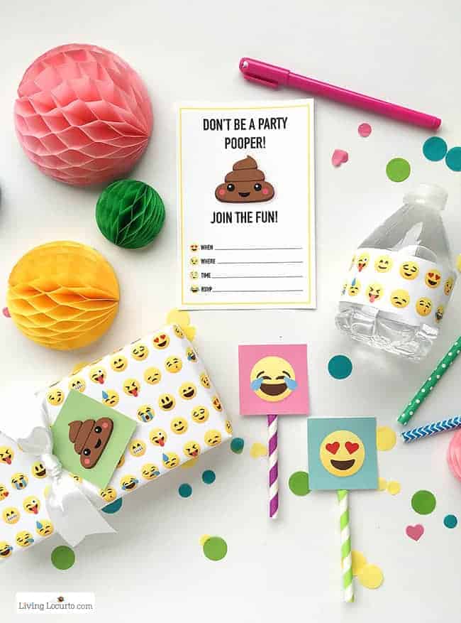 Emoji Party Ideas and Colorful Printables