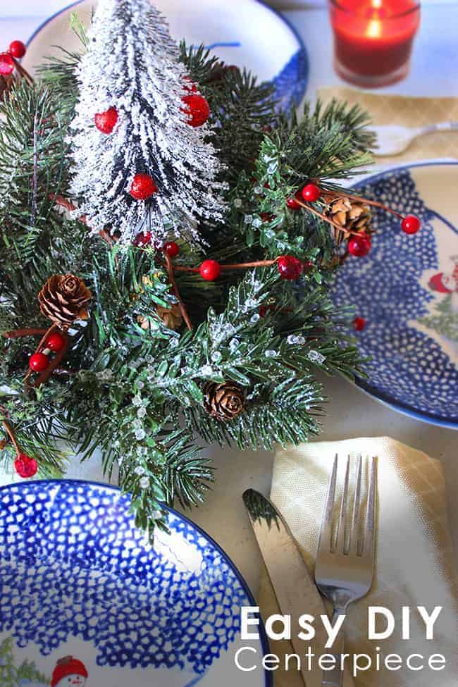 DIY Mini Christmas Tree Centerpiece