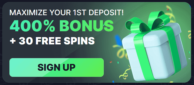 400% welcome bonus and free spins 
