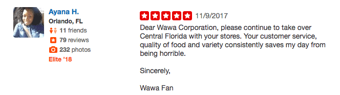 Wawa customer reveiw