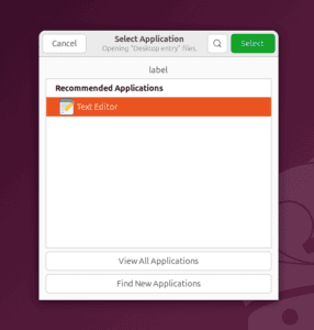 Select "Text Editor," then click "Open."