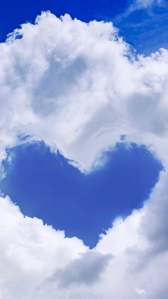 Cloud iPhone Wallpaper | Cloud aesthetic wallpaper, wallpaper aesthetic backgrounds, iPhone wallpaper. heart shape cloud sky