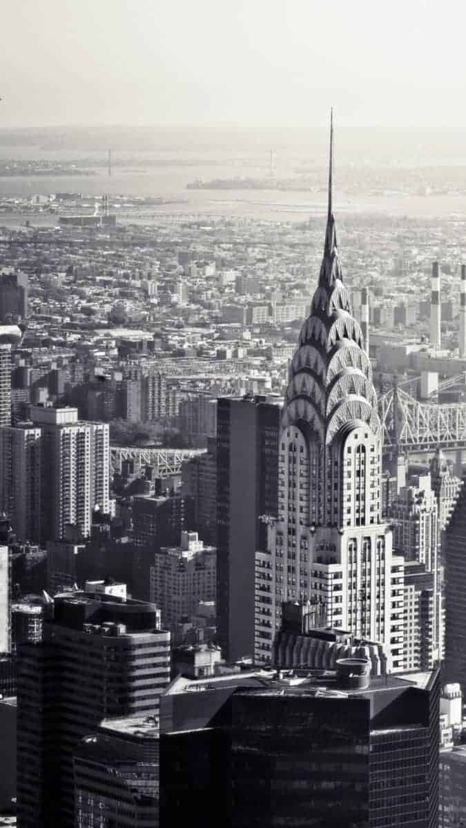 Black White chrysler building NYC iPhone Wallpapers