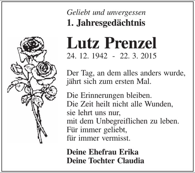 Jahresgedenken Lutz Prenzel