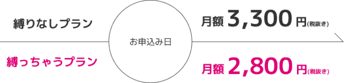 【縛っちゃうプラン限定】縛りなしWiFi「月額2800円」料金プラン
