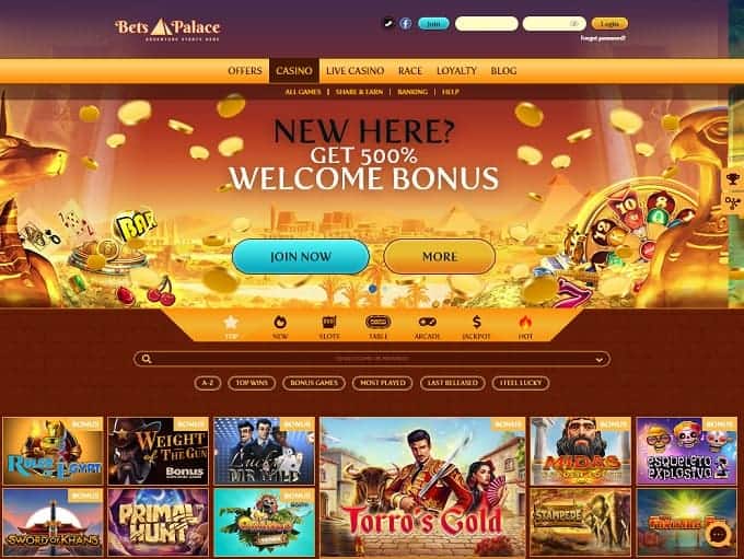 Betspalace 500% bonus 