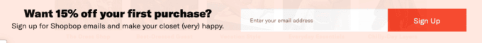 【新規会員登録限定】Shopbop（ショップボップ）「15%OFF」割引クーポン