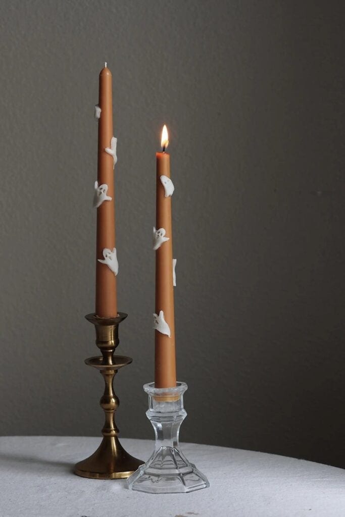 Halloween Ghost Taper Candles from Etsy