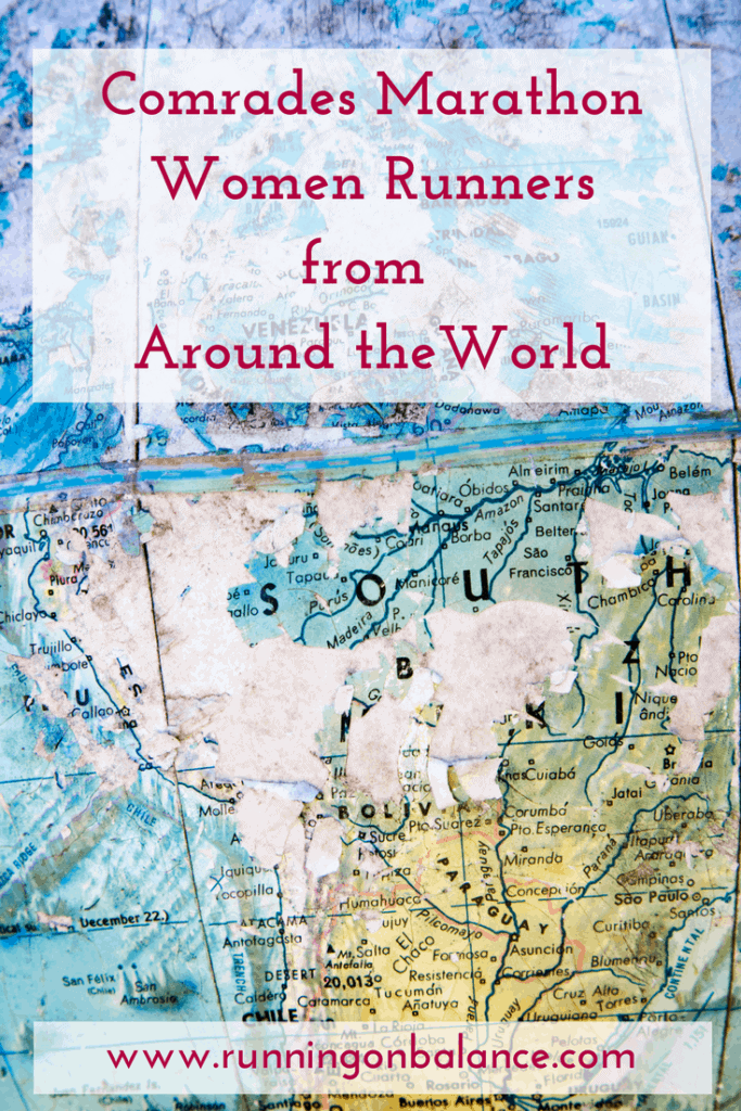 world map with text Comrades Marathon Women Runners from Around the World