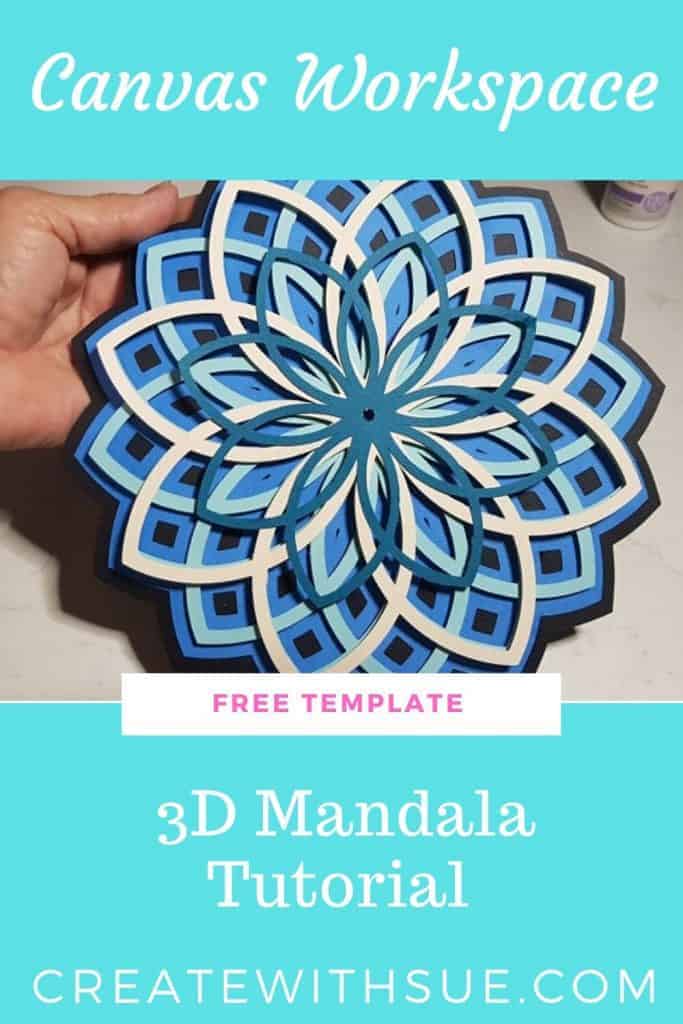 Pinterest pin for 3d Mandala - make it with free template