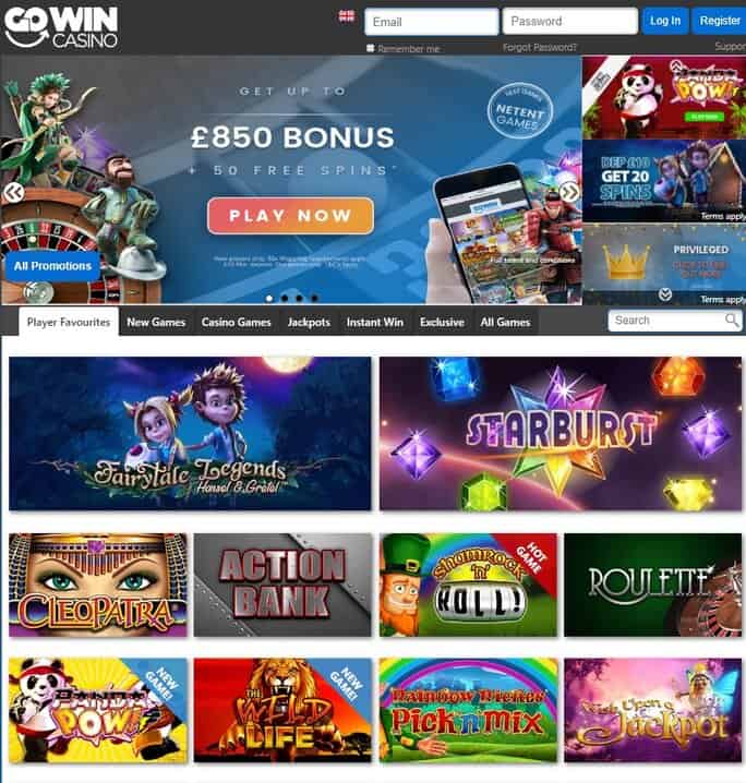 GoWin.co.uk Casino 50 free spins bonus