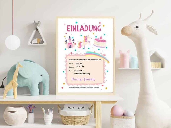 Kindergeburtstag Einladung Vorlage einfach downloaden 1 Vorlage für Kindergeburtstag Einladungskarte