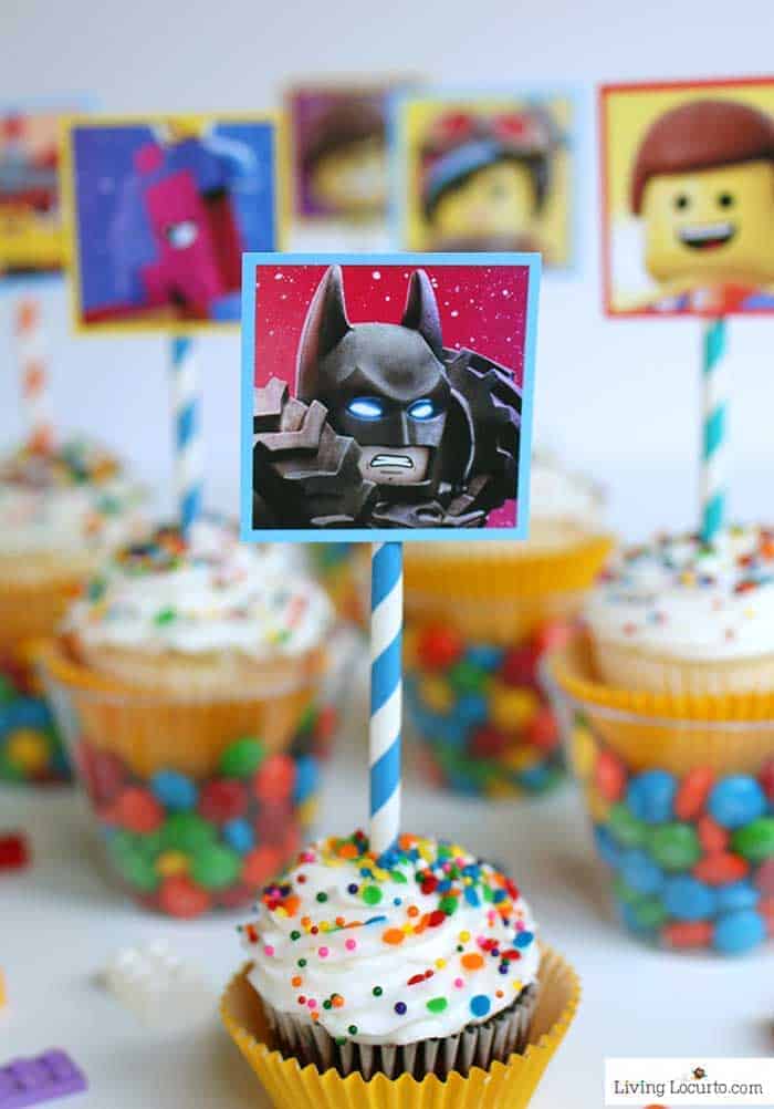 LEGO Cupcakes with LEGO Movie Printables - Living Locurto