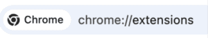 Chrome extensions bar.
