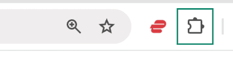 Chrome toolbar with the Extensions button highlighted.