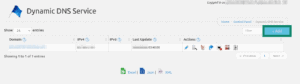 "+Add" button highlighted in the DDNS section of the Dynu DNS website.