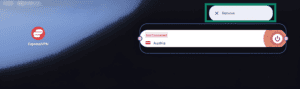 Googlebook home screen ExpressVPN widget in edit mode, with the "Remove" button above the widget highlighted in a green box.