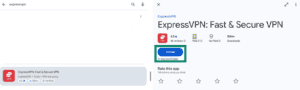 ExpressVPN app page on Play Store