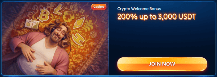 Dudespin 200% Crypto Welcome Bonus 