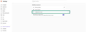 Addresses autofill settings in Brave browser.