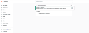 Addresses autofill settings in Brave browser.