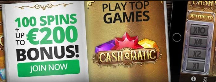 100 free spins and 100% bonus