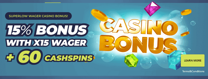 15% cashback bonus 