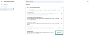 Google Password Manager download file.